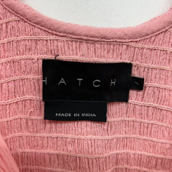 $198 Hatch Maternity Peony Pink V-Neck Ruffle The Sarah Midi Dress Size 1 Small - Picture 7 of 7